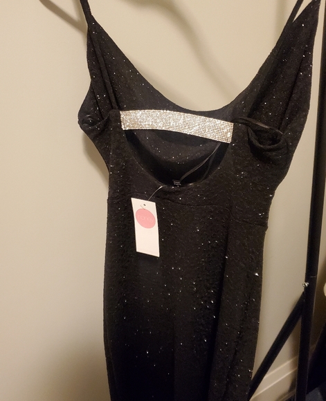 New Black Shimmer Cocktail Dress - Picture 7 of 7